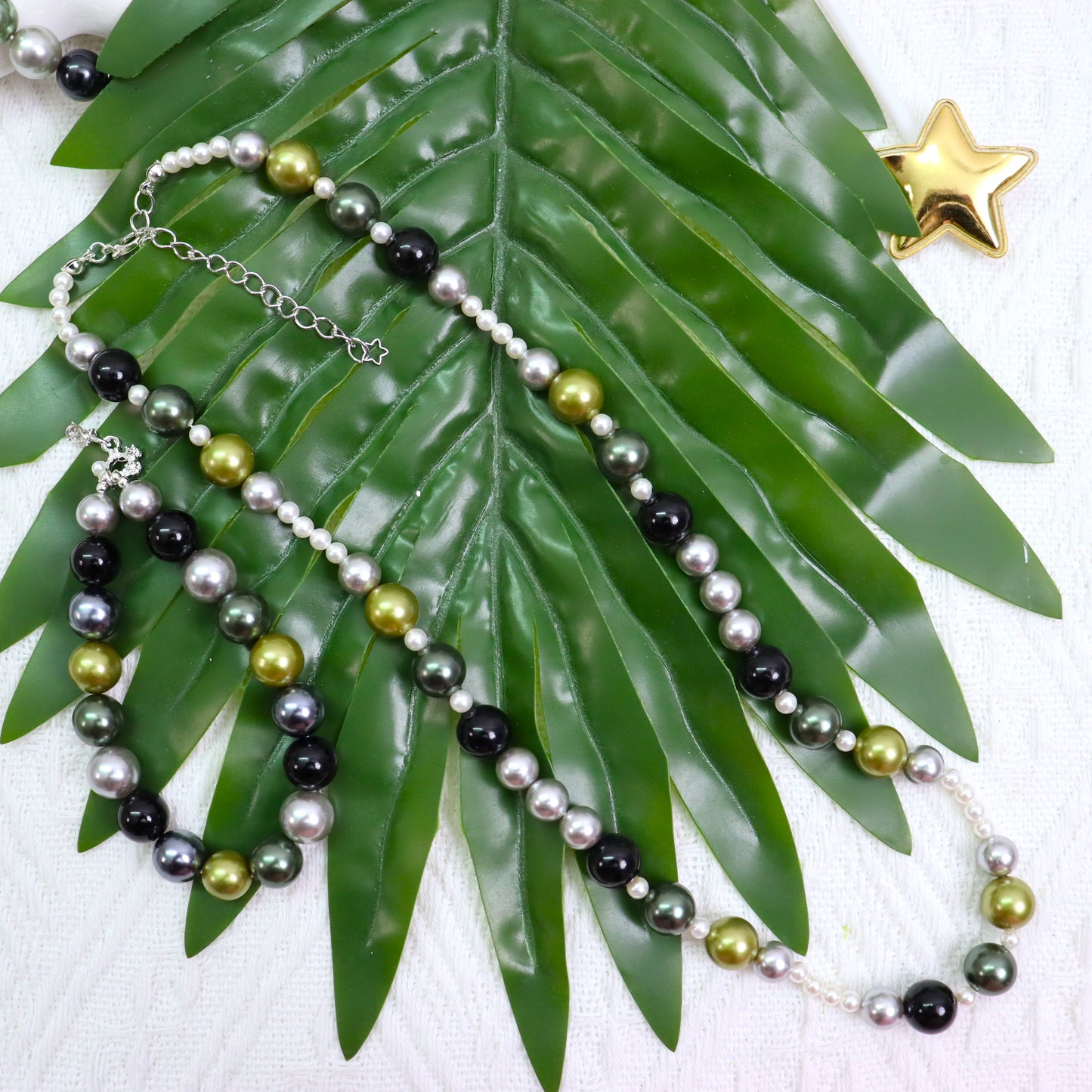 【P2】~A Dark Green Dream~ High Quality Shell Pearl(10') & Metal