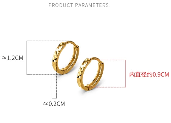 S925 Sterling Silver earrings 1cm/1.2cm Gold-Plated