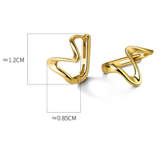 S925 Sterling Silver Earrings Wave Silver-Plated or Gold-Plated