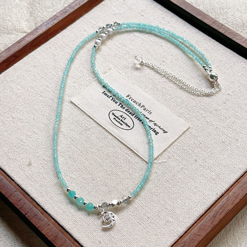 G30 Natural Faceted Amazonite Triple Bracelet 2mm/14k medal