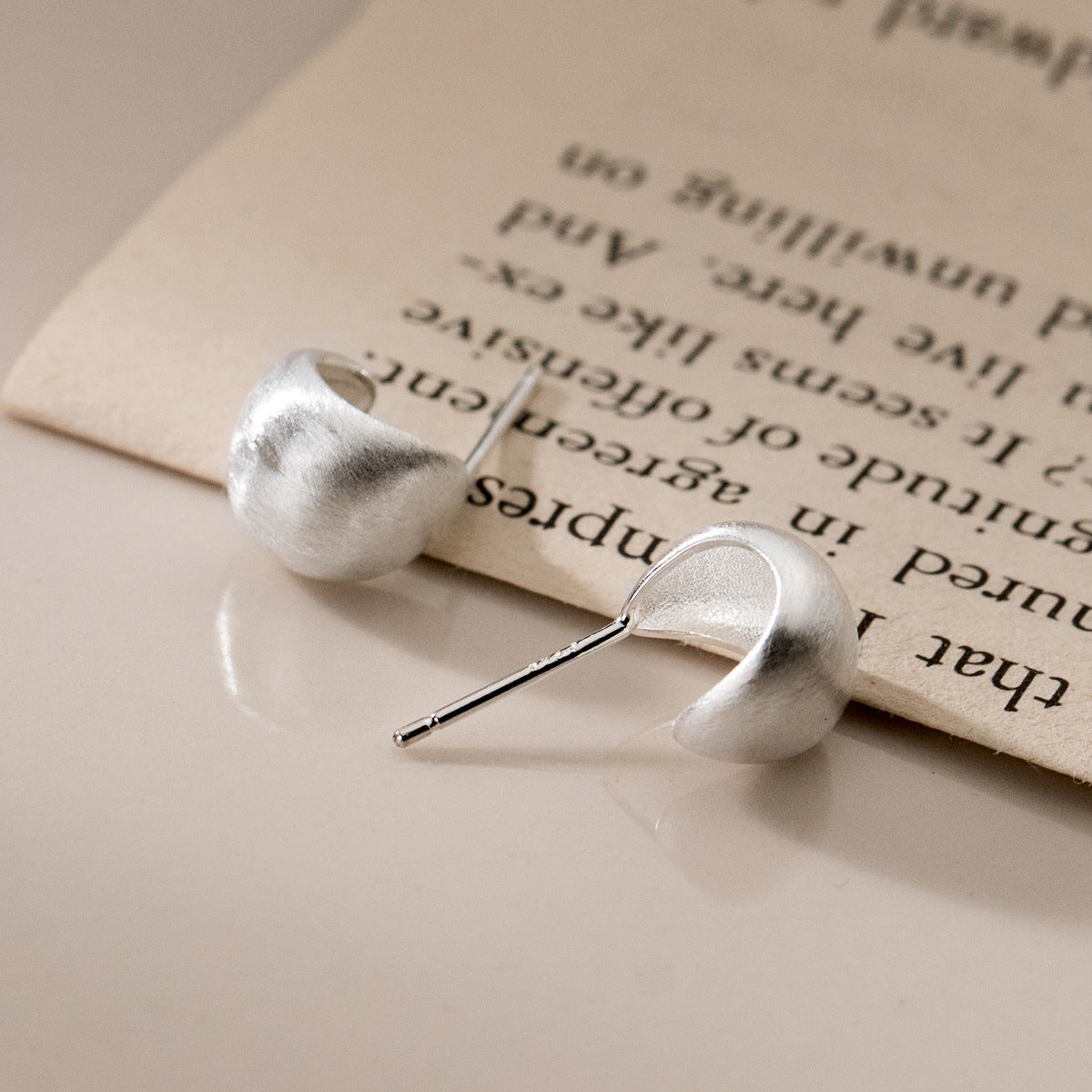 S925 Sterling Silver Earrings Matt Surface