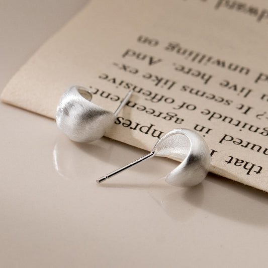 S925 Sterling Silver Earrings Matt Surface