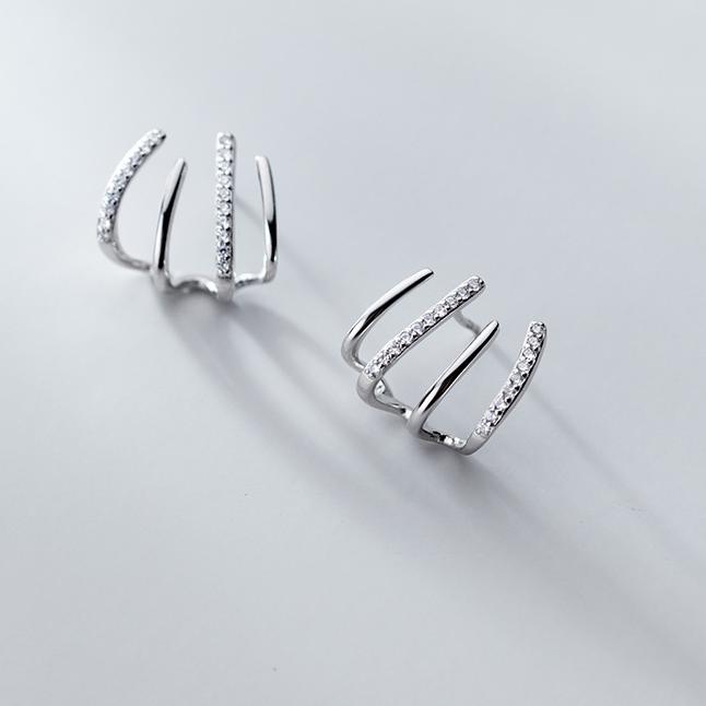 S925 Sterling Silver Earrings Claw Silver-Plated or Gold-Plated