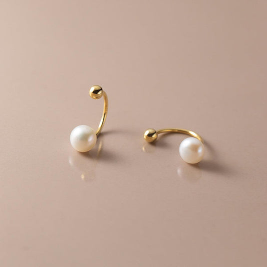 S925 Sterling Silver Earrings Small Hook Gold-Plated
