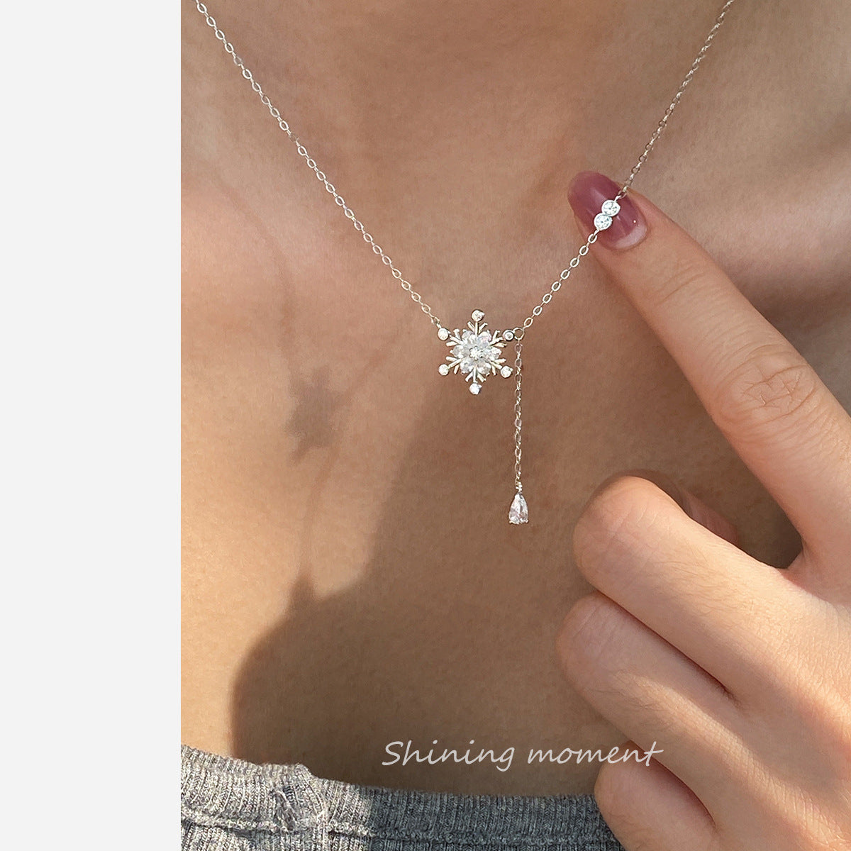 S925 Sterling Silver Necklace Snow Flake