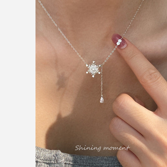 S925 Sterling Silver Necklace Snow Flake
