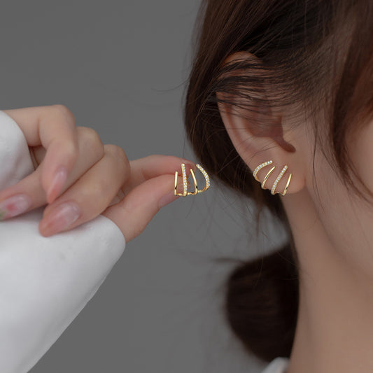 S925 Sterling Silver Earrings Claw Silver-Plated or Gold-Plated