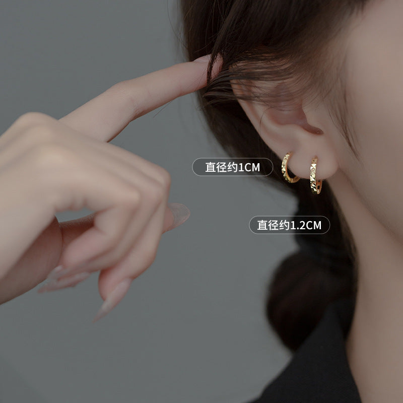 S925 Sterling Silver earrings 1cm/1.2cm Gold-Plated