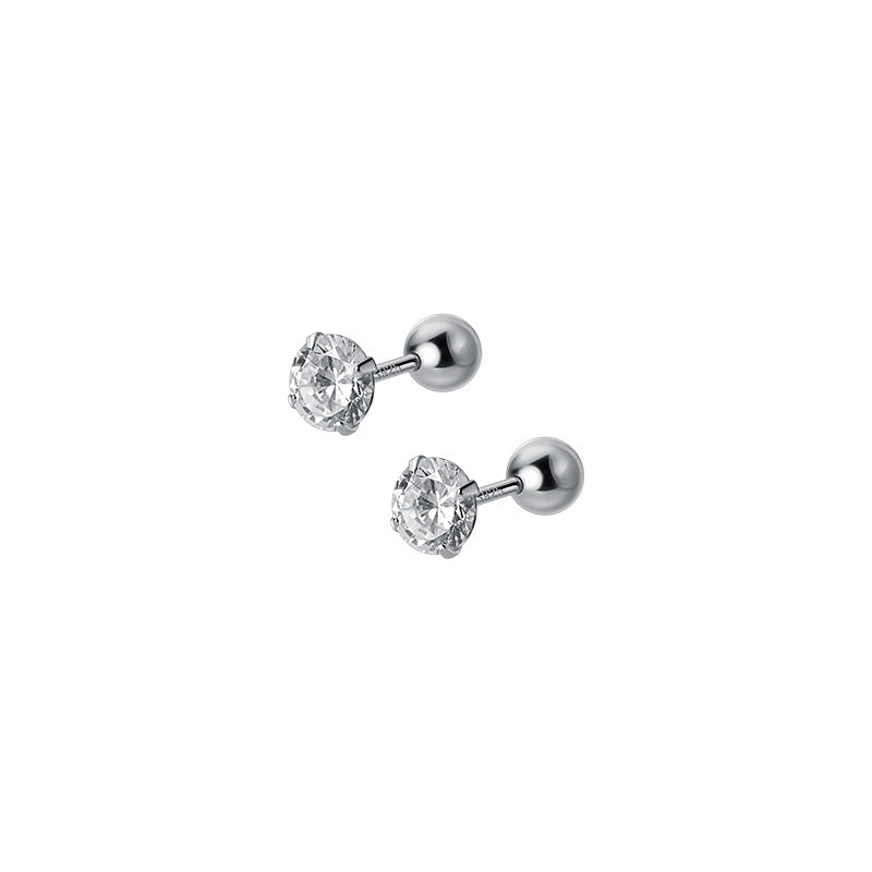 S925 Sterling Silver Earrings 2.5mm/3mm/4mm/5mm Silver-Plated or Gold-Plated