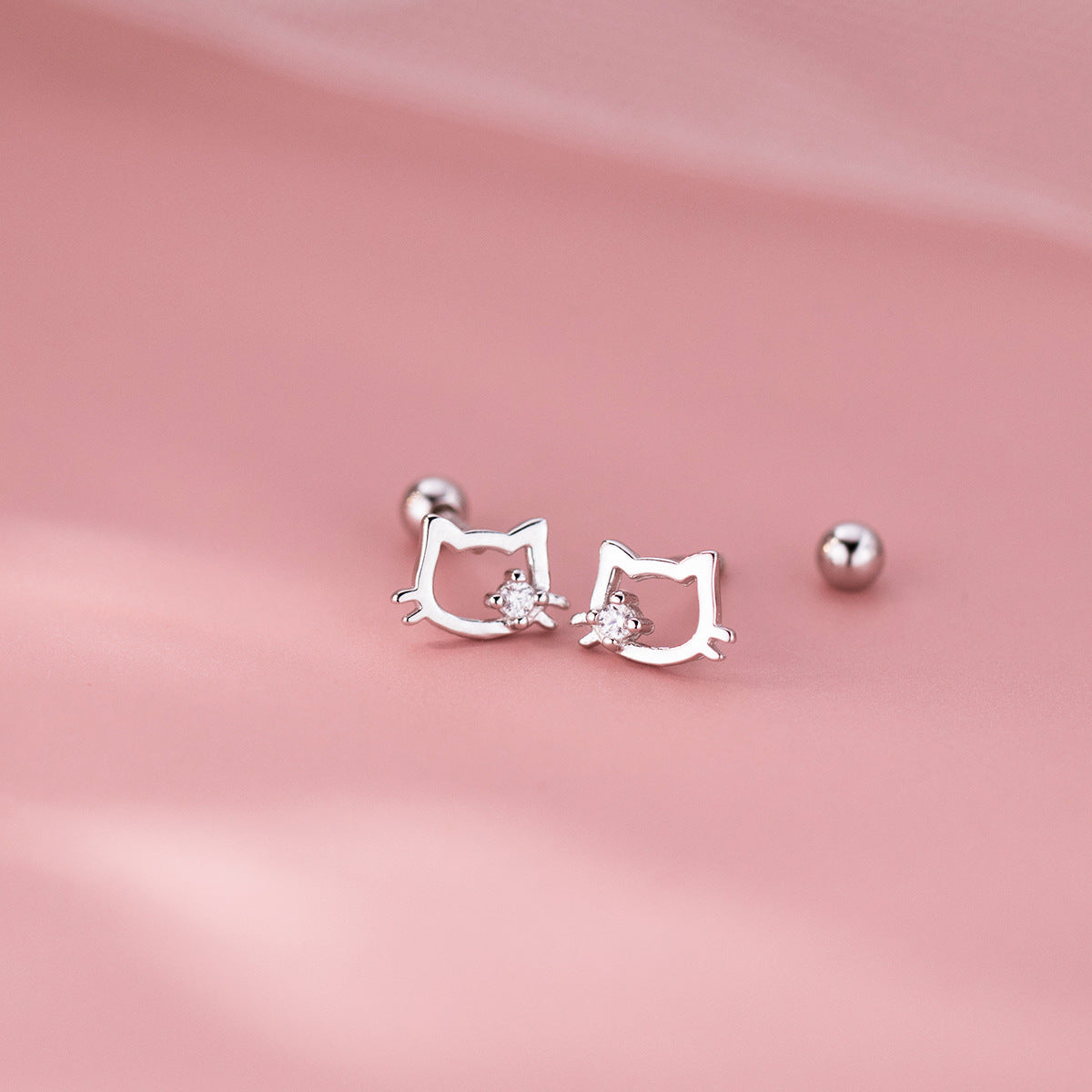 S925 Sterling Silver Earrings Cat