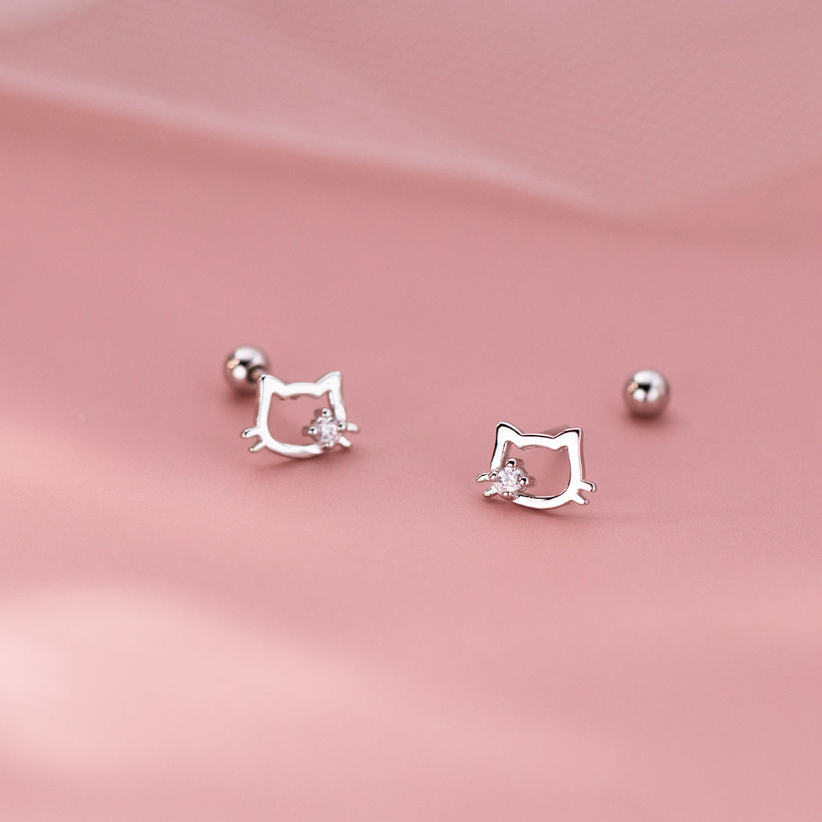 S925 Sterling Silver Earrings Cat