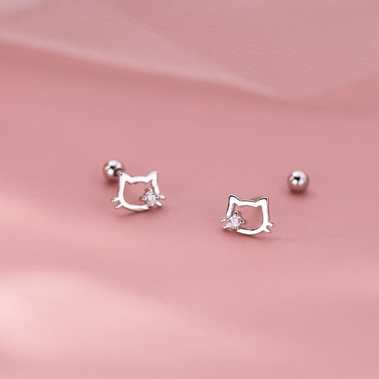 S925 Sterling Silver Earrings Cat
