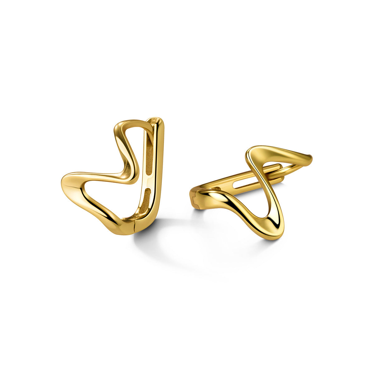 S925 Sterling Silver Earrings Wave Silver-Plated or Gold-Plated