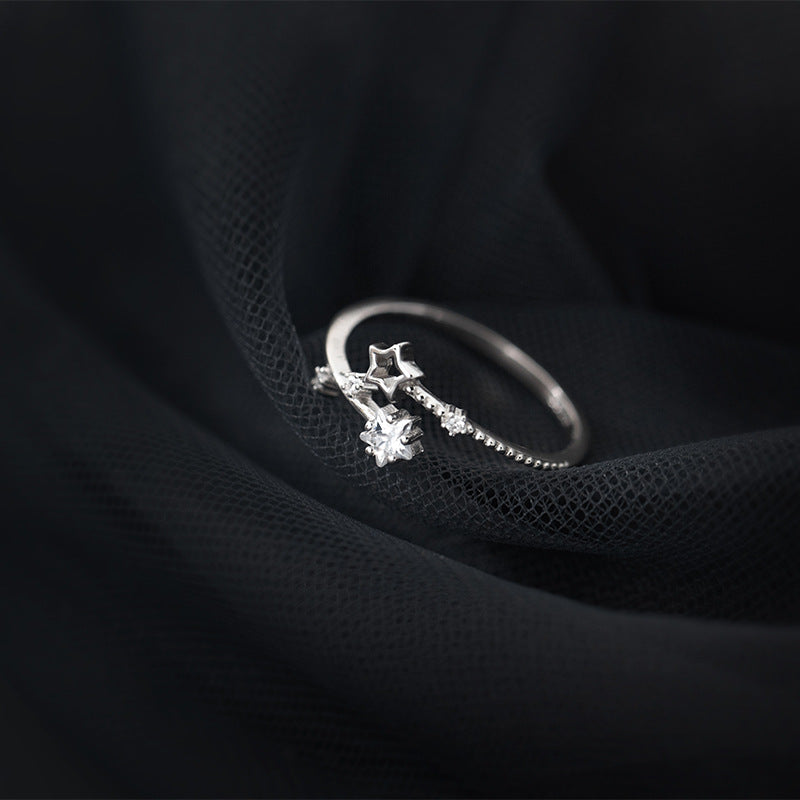 S925 Sterling Silver Ring Adjustable Star Silver-Plated or Gold-Plated