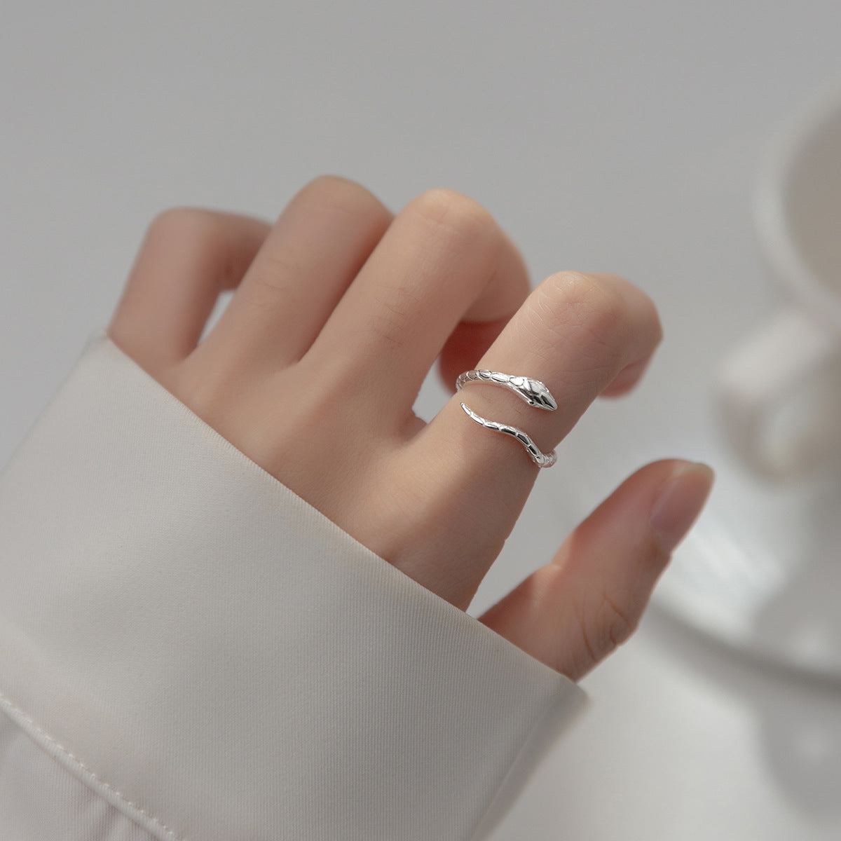 S925 Sterling Silver Ring Adjustable Snake