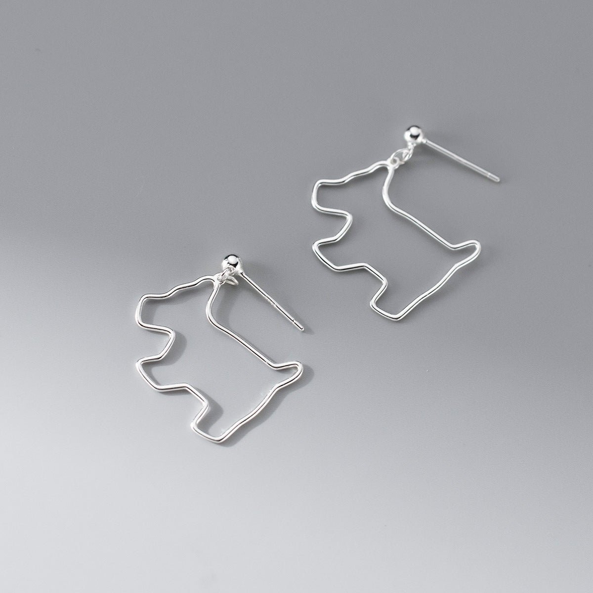 S925 Sterling Silver Earring Little Dogs
