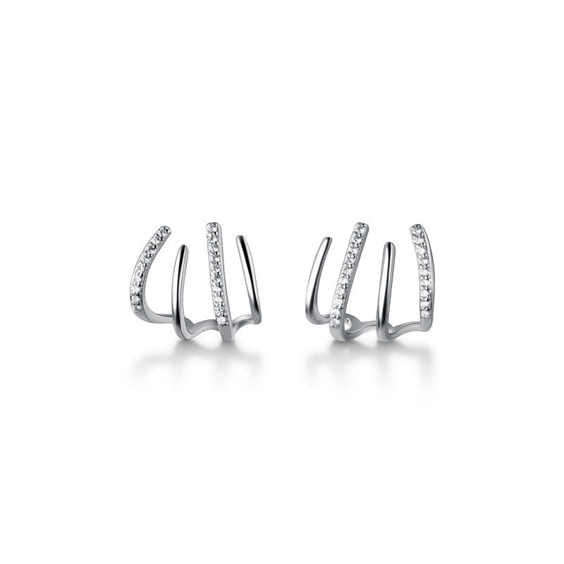 S925 Sterling Silver Earrings Claw Silver-Plated or Gold-Plated