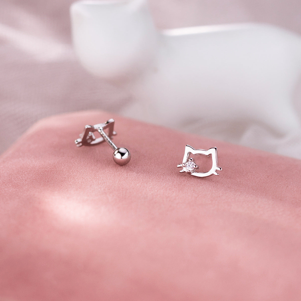 S925 Sterling Silver Earrings Cat