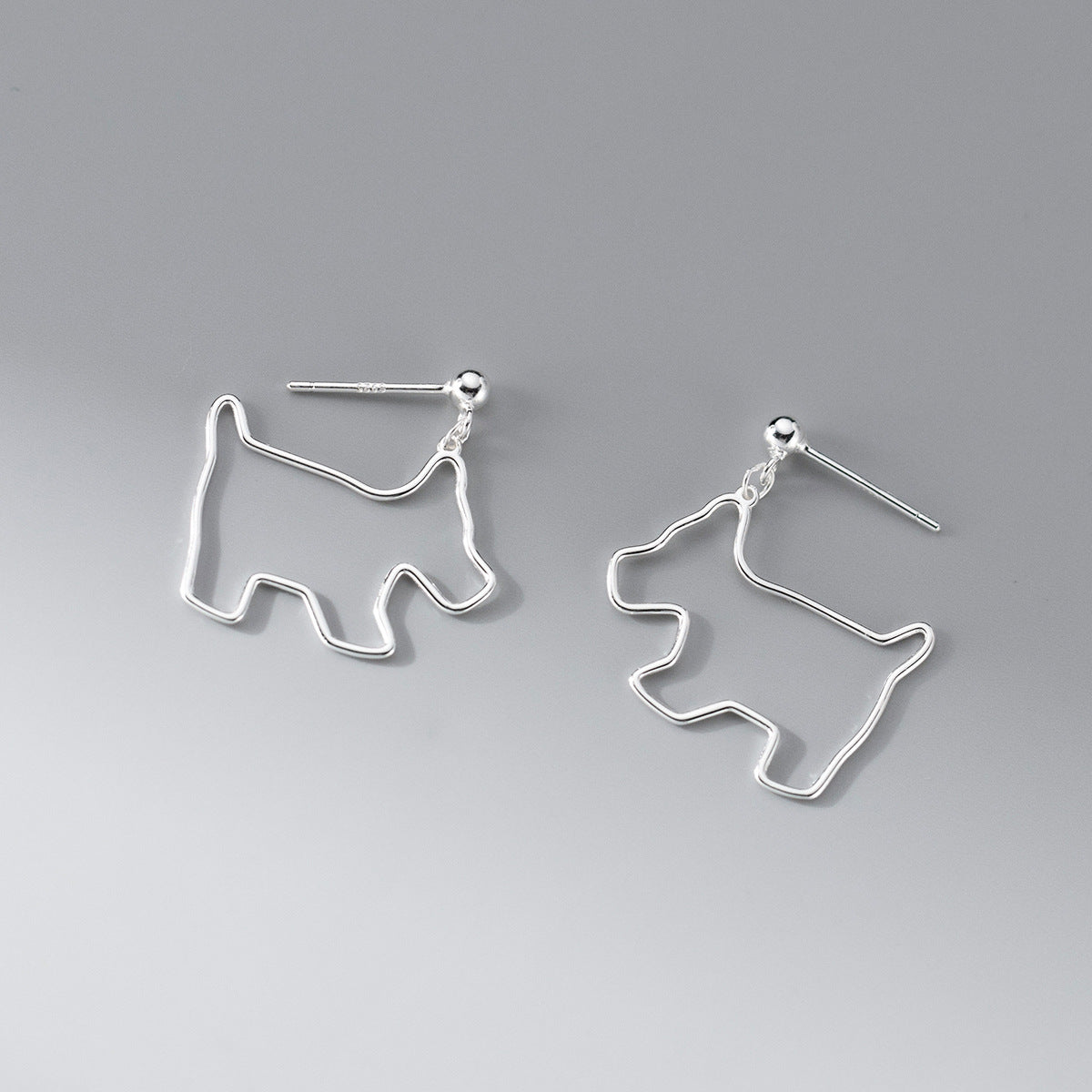 S925 Sterling Silver Earring Little Dogs