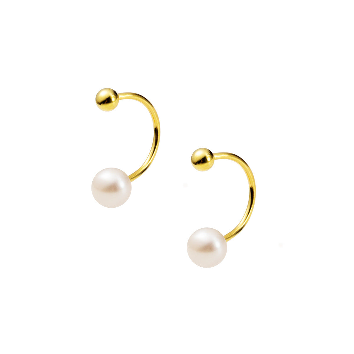 S925 Sterling Silver Earrings Small Hook Gold-Plated