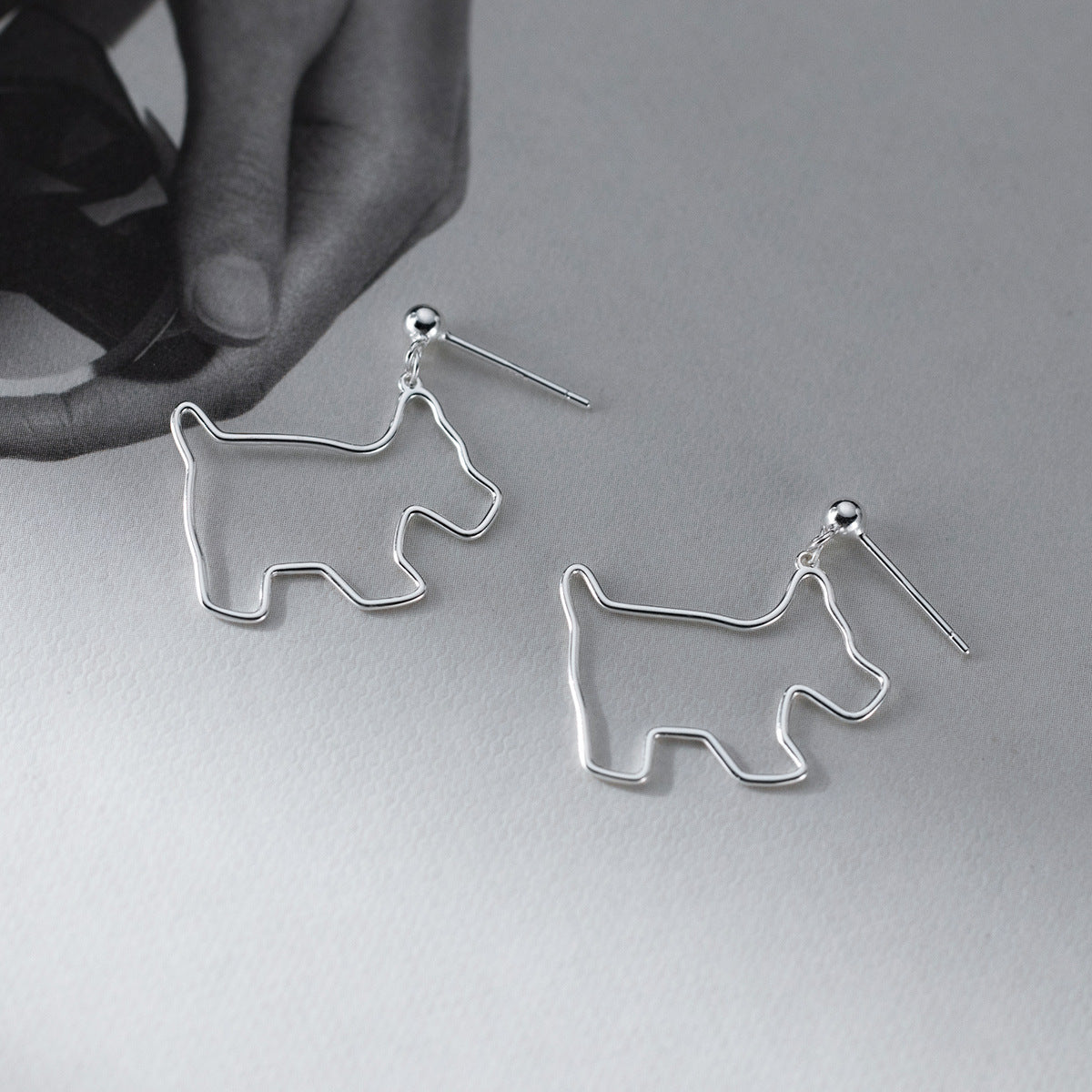S925 Sterling Silver Earring Little Dogs